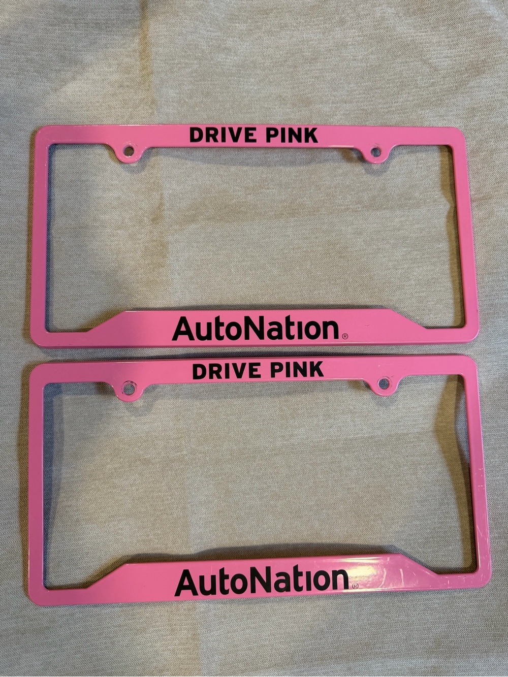 AutoNation Drive Pink License Plate Frame Set